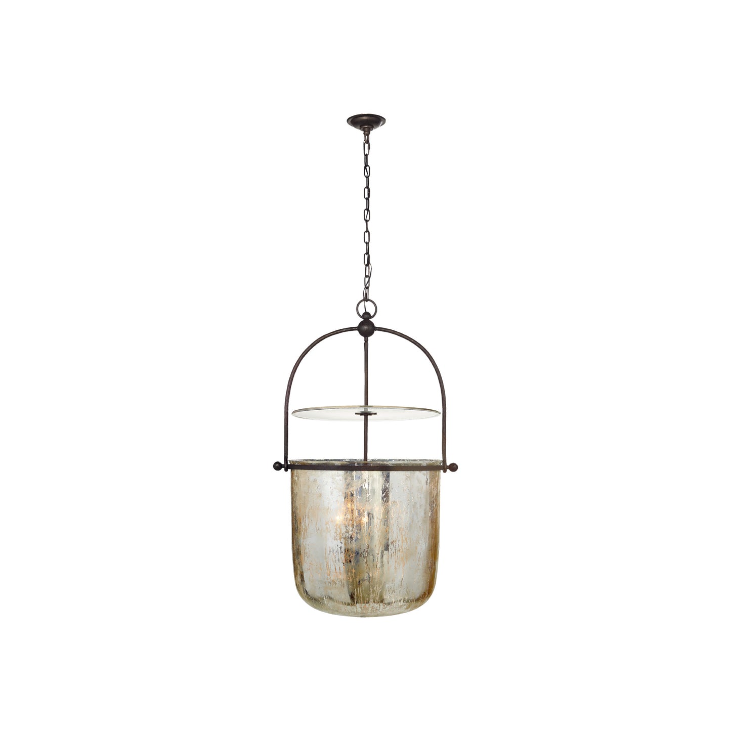 Lorford Smoke Bell Pendant Lantern with Mercury Glass