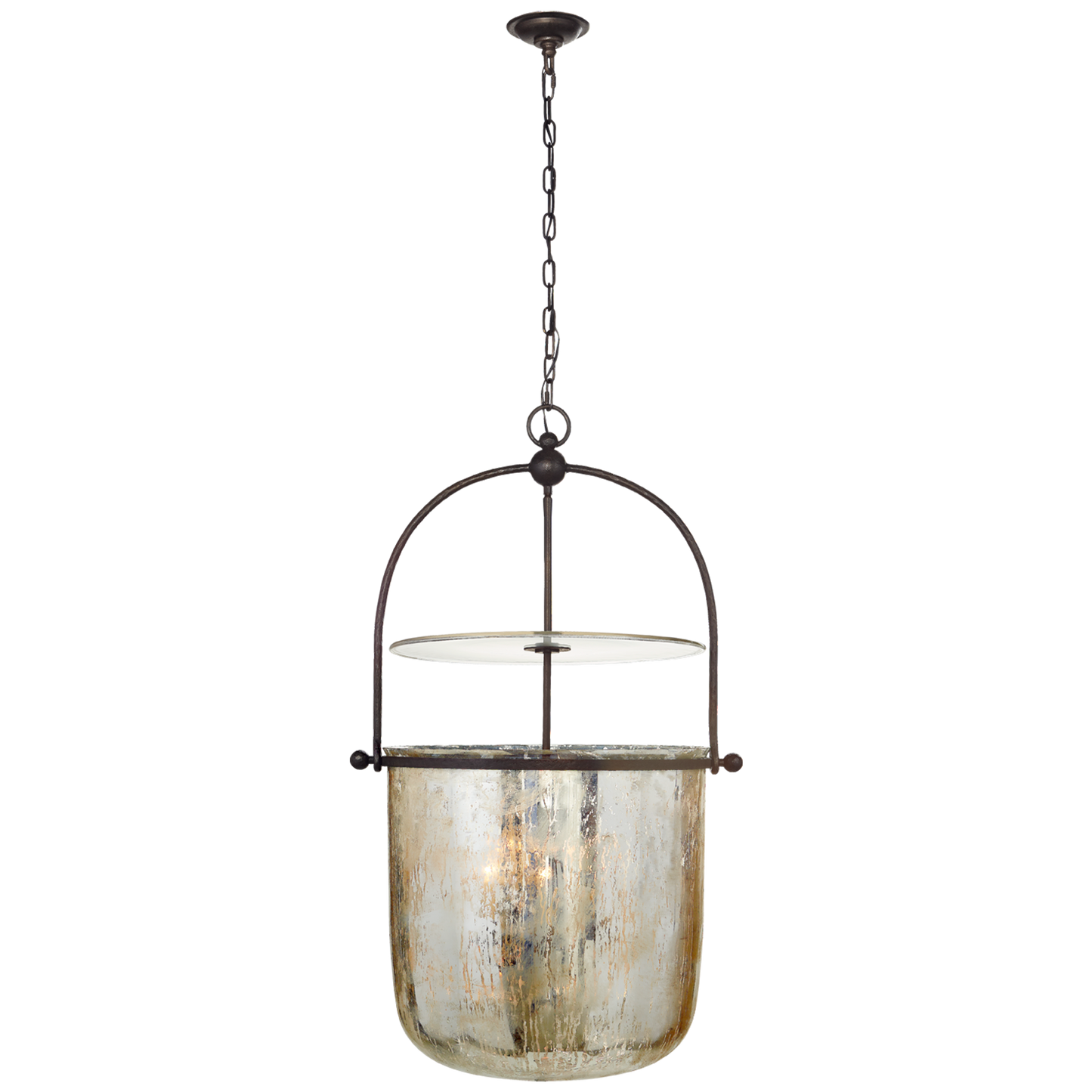 Lorford Smoke Bell Pendant Lantern with Mercury Glass