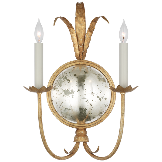 Gramercy Double Wall Light in Gilded Iron