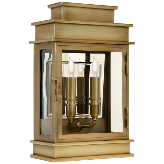 Linear Short Clear Glass Wall Lantern