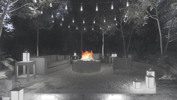 Cozy hygge garden lounge