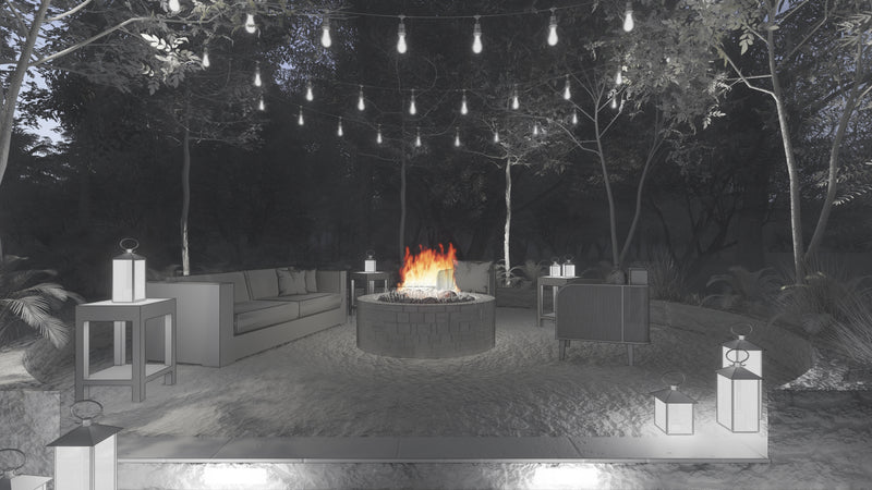 Cozy hygge garden lounge