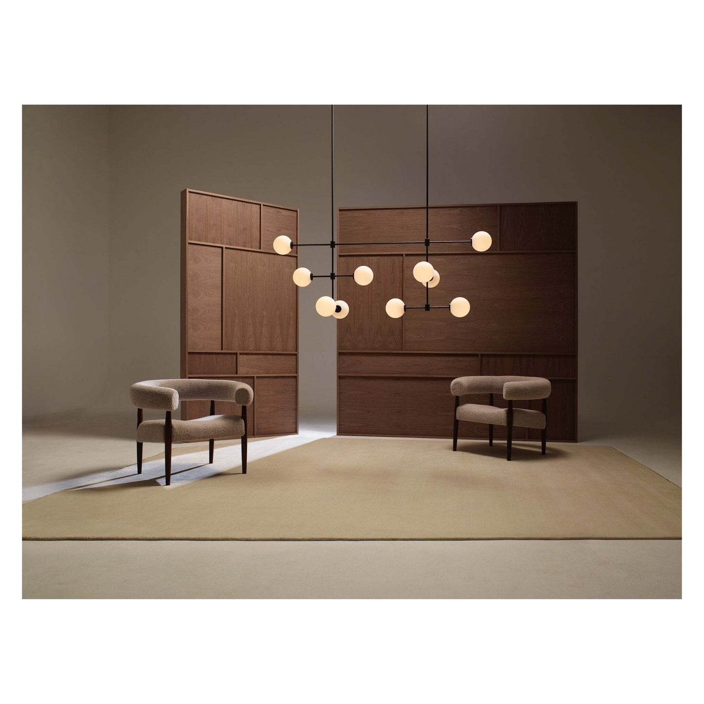 Trevi Multi-Arm 10 Pendant with Matt Opal Glass Shade