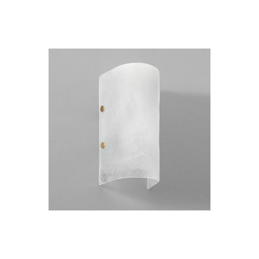 Whistler Wall Light Fritted Glass with Satin Brass Details