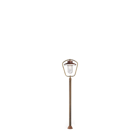 Calmaggiore Outdoor Garden Light in Brass with Transparent Glass