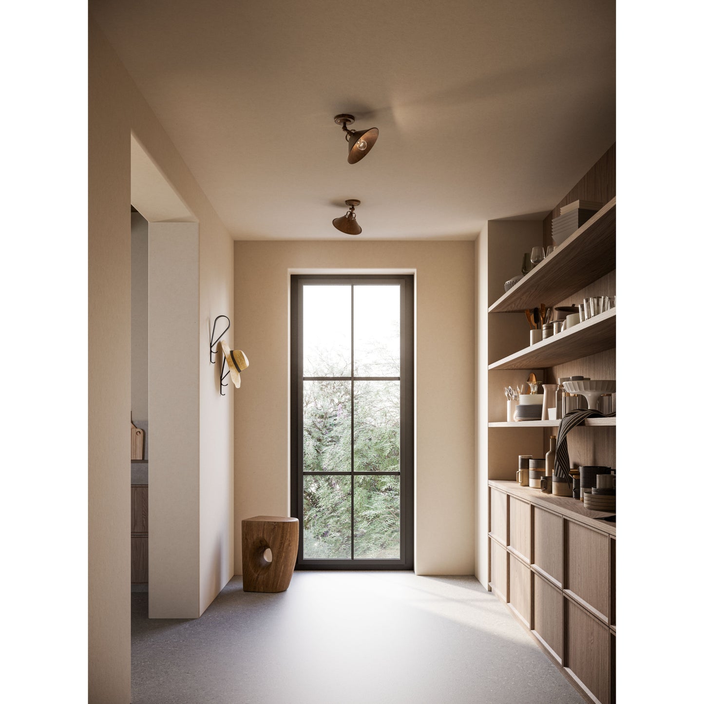 Cascina Ceiling Light in Antique Brass