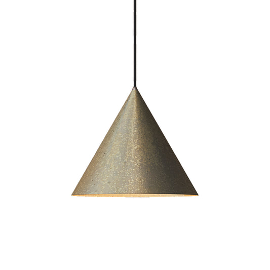 Cone Outdoor Pendant in Antique Brass