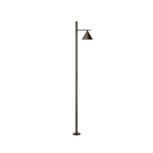 Cone Outdoor Garden Lamp in Antique Brass