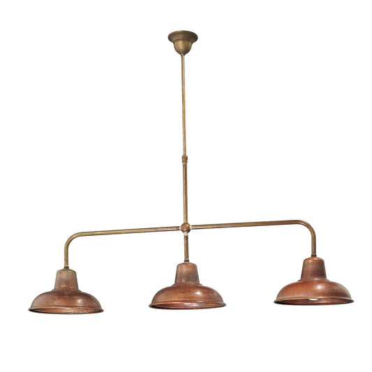 Contrada 3-Light Bar Pendant in Brass and Copper