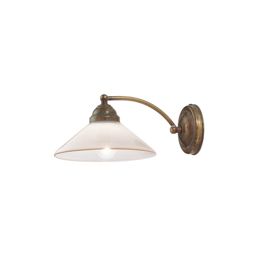 Country 081.17 Wall Light in Brass with Blown White Glass