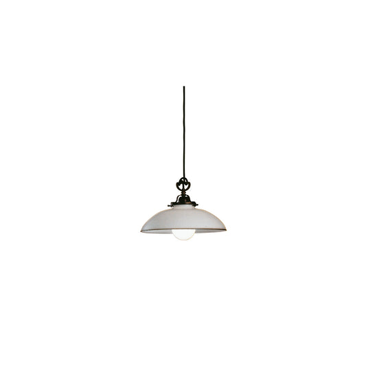 Country 082.10 Pendant in Brass with Blown White Glass