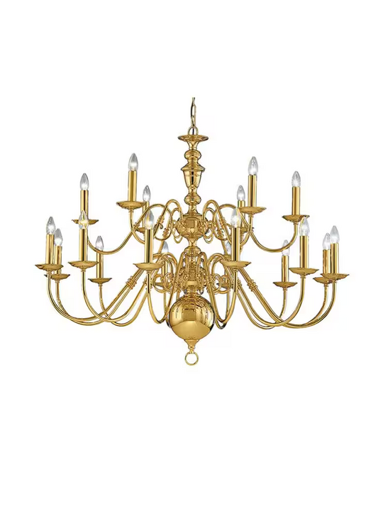 Robus 18-Light Chandelier in Polished Brass