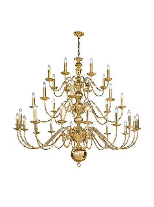 Robus 32-Light Chandelier in Polished Brass