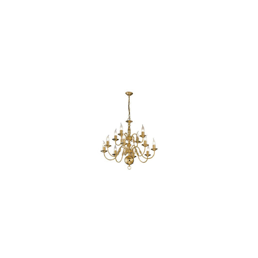 Robus 12-Light Chandelier in Polished Brass