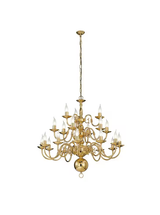 Robus 21-Light Chandelier in Polished Brass