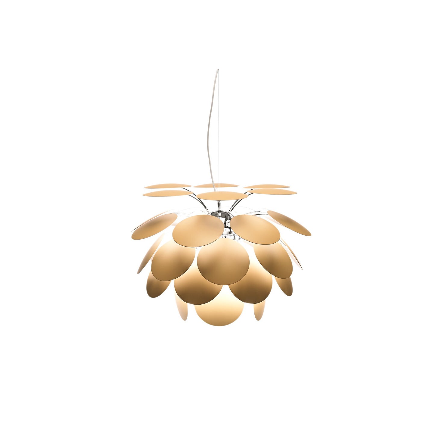 Discoco 88 Large Pendant with Opaque Discs On Chrome Sphere