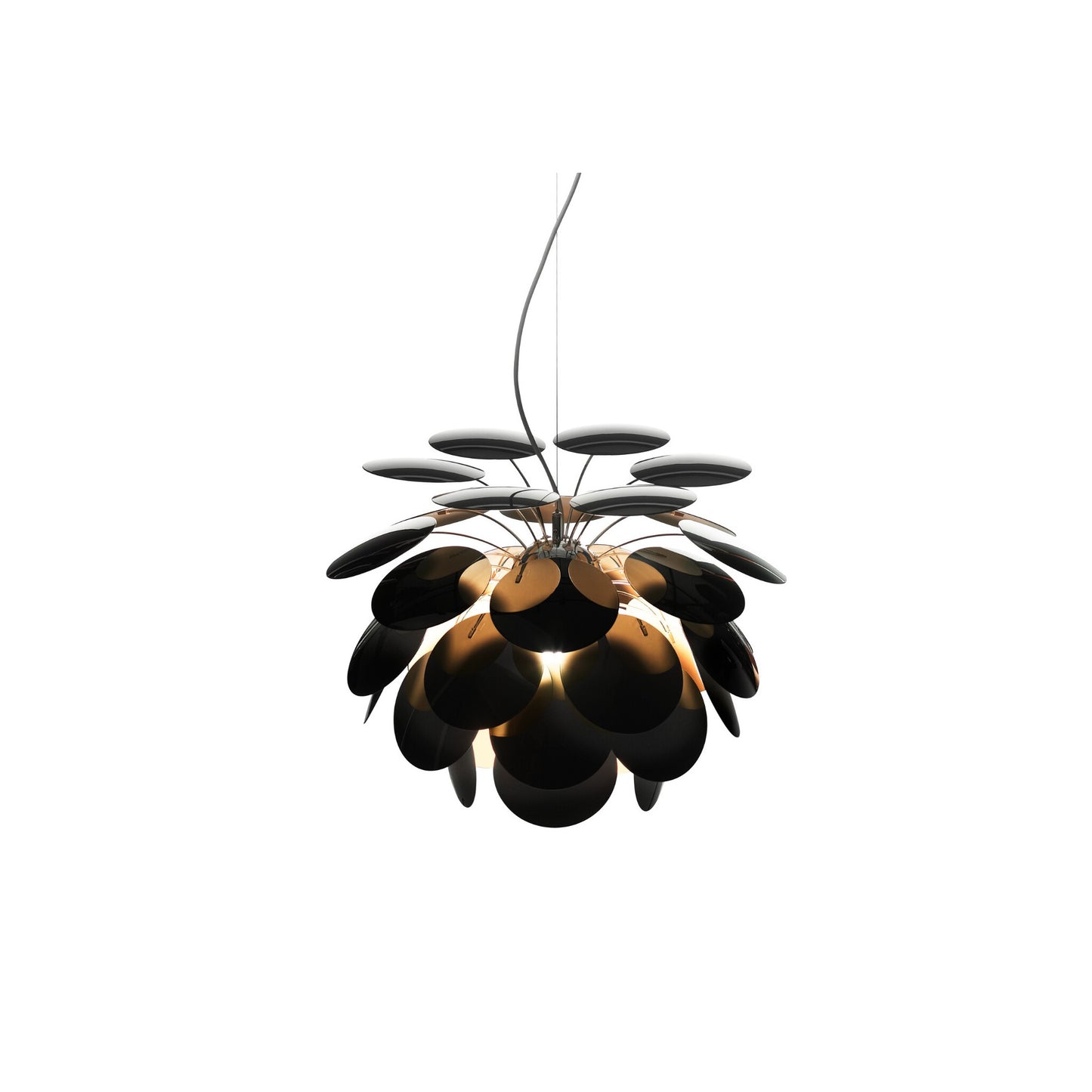 Discoco 88 Large Pendant with Opaque Discs On Chrome Sphere