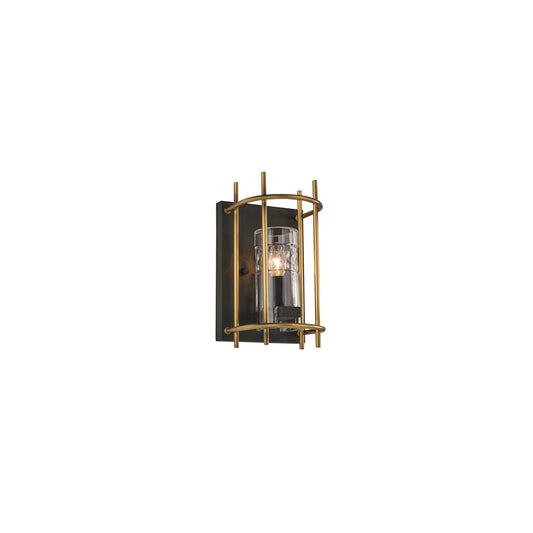 Obus 1-Light Wall Bracket in Black & Gold