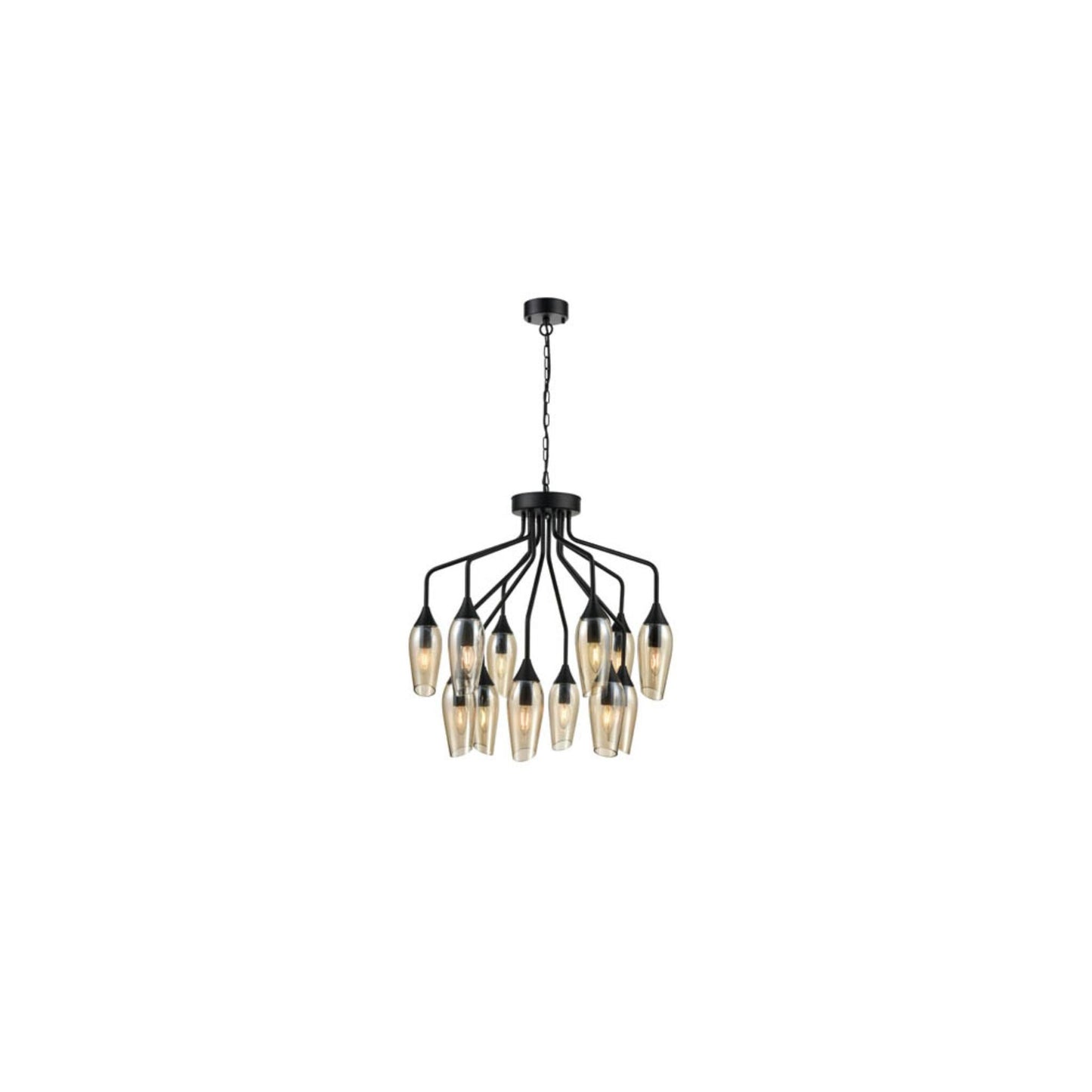 Fade 12-Light Pendant Chandelier in Matt Black