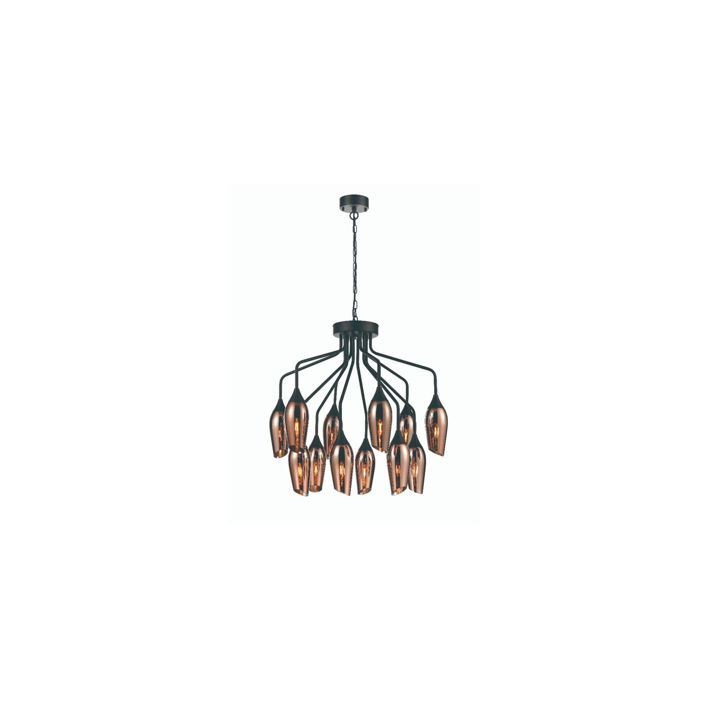 Fade 12-Light Pendant Chandelier in Matt Black