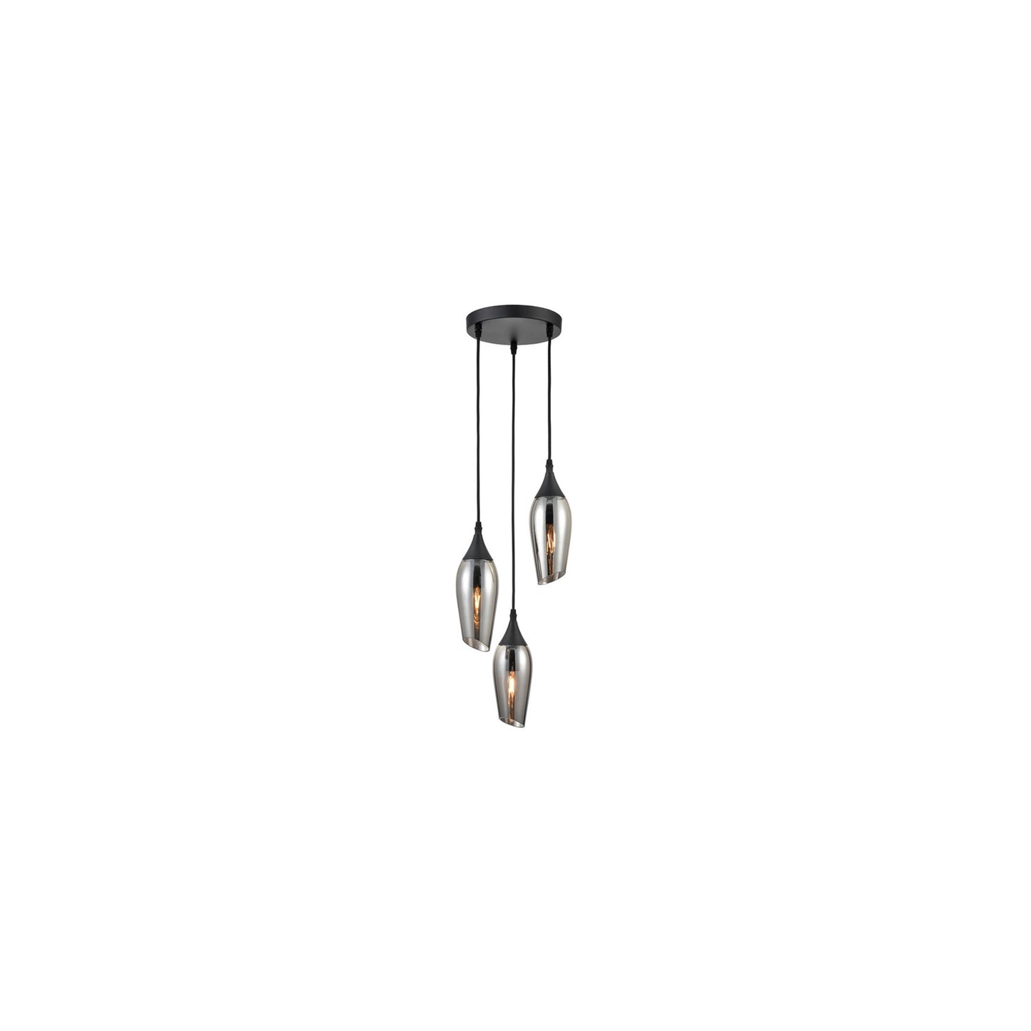 Fade 3-Light Spreader Pendant in Black
