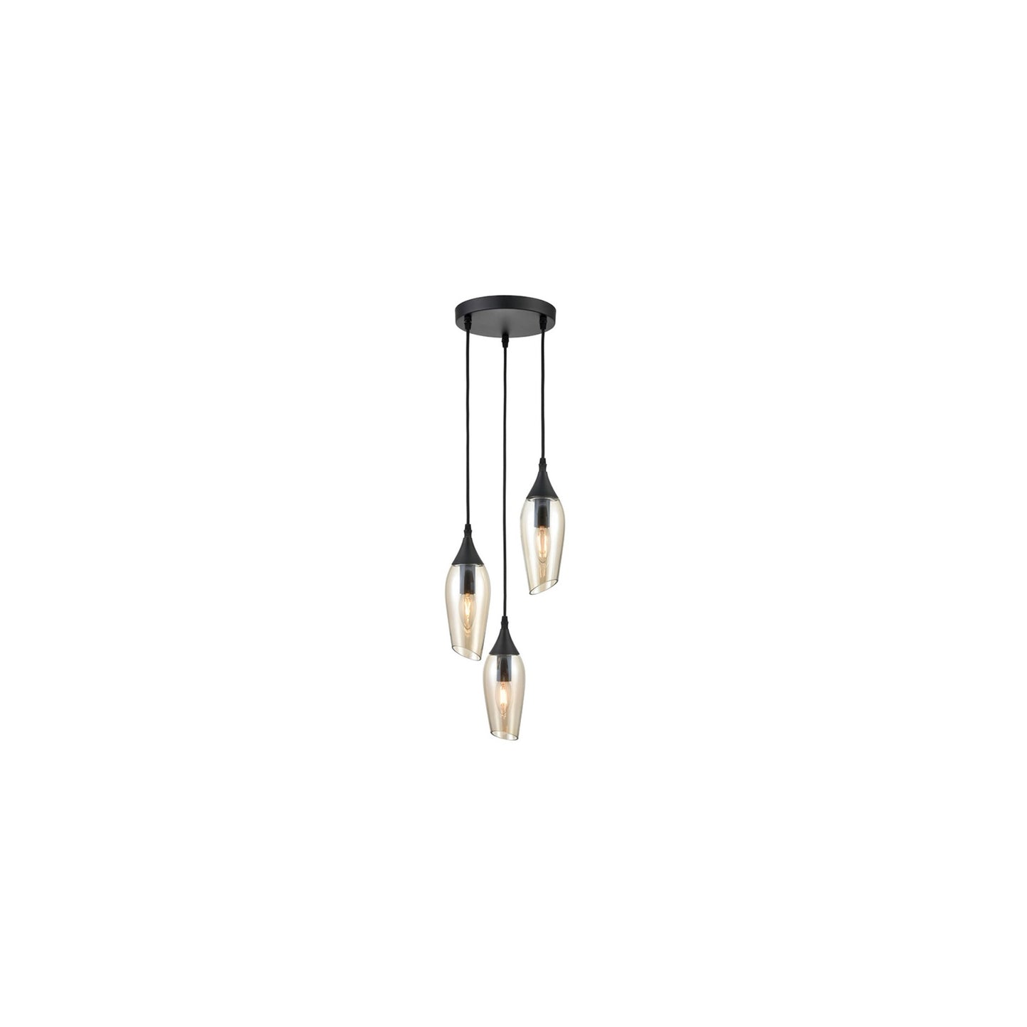 Fade 3-Light Spreader Pendant in Black