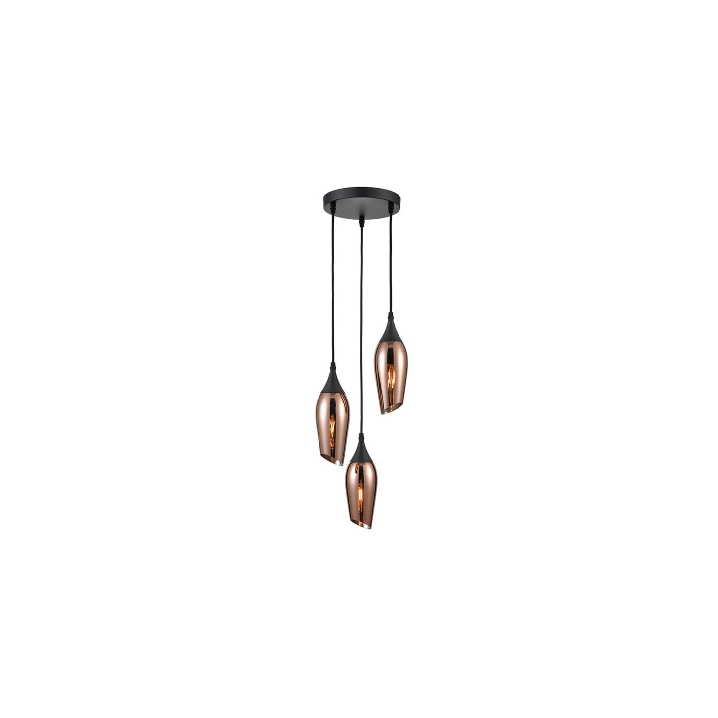 Fade 3-Light Spreader Pendant in Black