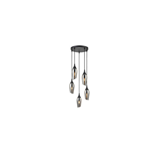 Fade 5-Light Spreader Pendant in Black