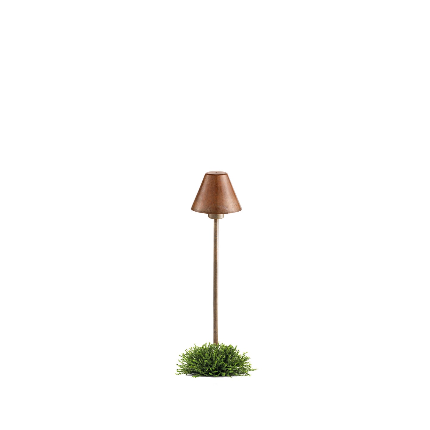 Fiordo Outdoor Floor Lamp in Antique Brass with Antique Copper Shade