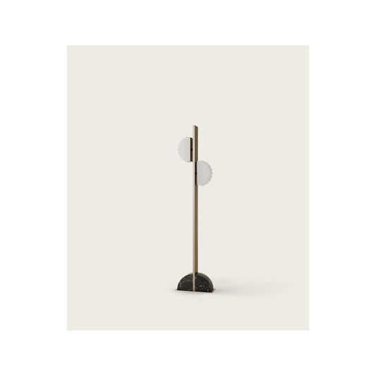 Gina Floor Lamp in Matt Black with Black Marble