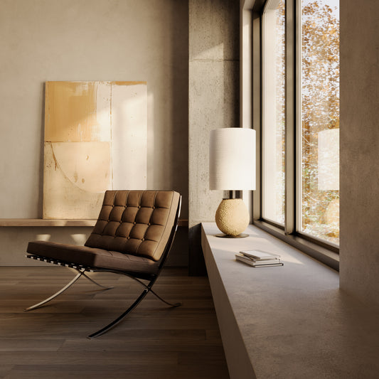 Anada Table Lamp with Ash Grey Ceramic Base