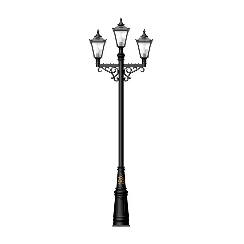 Victorian Style Large Triple Headed Lamp Post 3.5M