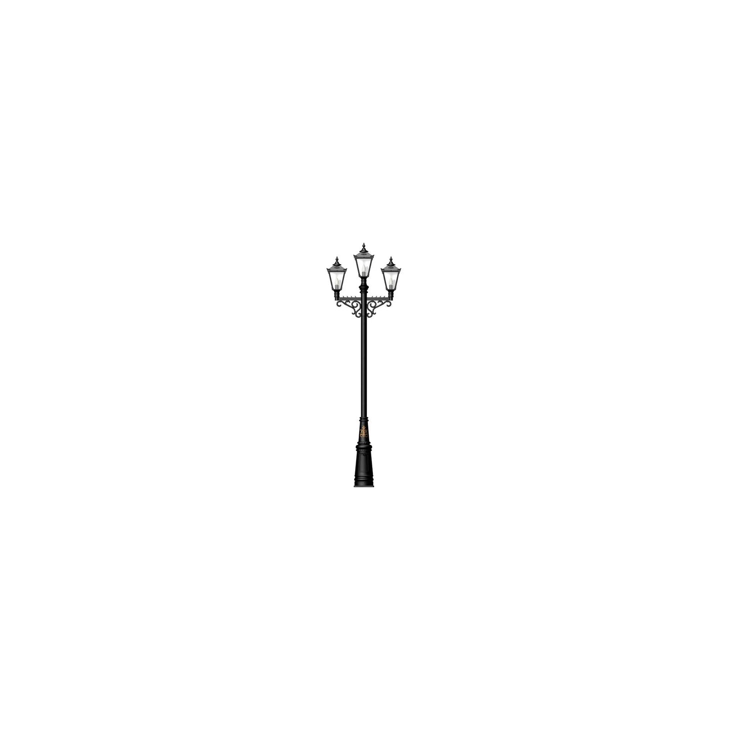 Victorian style large triple headed lamp post 3.5m