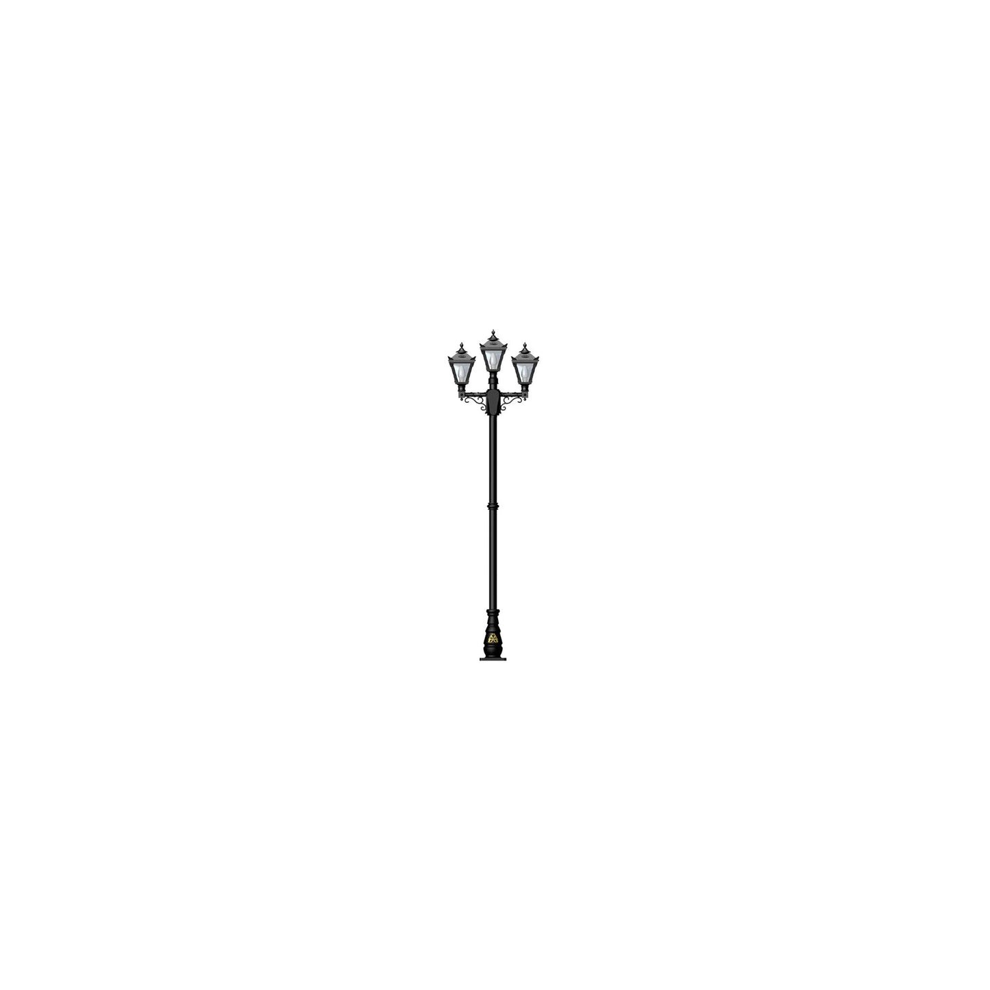 Victorian style medium triple headed lamp post 2.6m