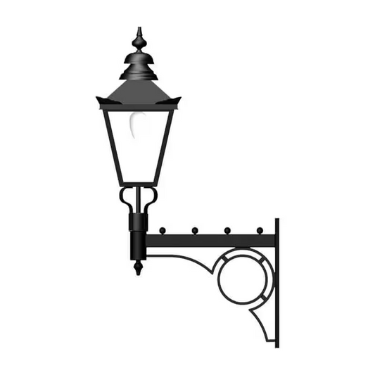 Large Victorian Traditional In Steel Wall Light 1.47M