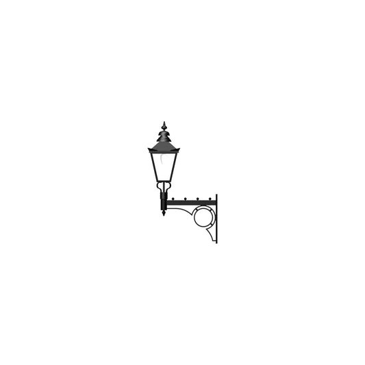 Large Victorian traditional in steel wall light 1.47m