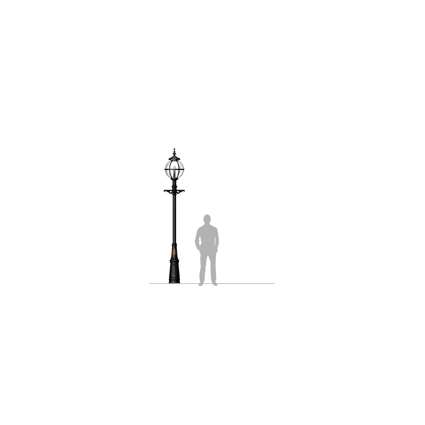 Victorian globe lamp post in cast iron 3.6m