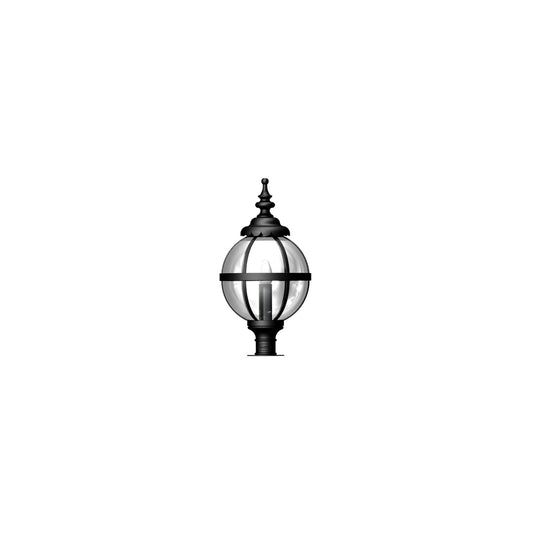 Victorian globe pier light in cast iron for narrow pier caps 0.71m