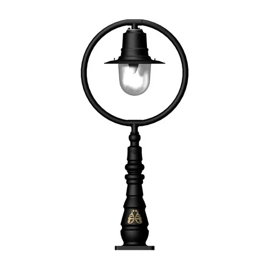 Classic Railway Style Pedestal Light In Cast Iron And Steel 1.21M