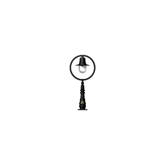 Classic railway style pedestal light in cast iron and steel 1.21m