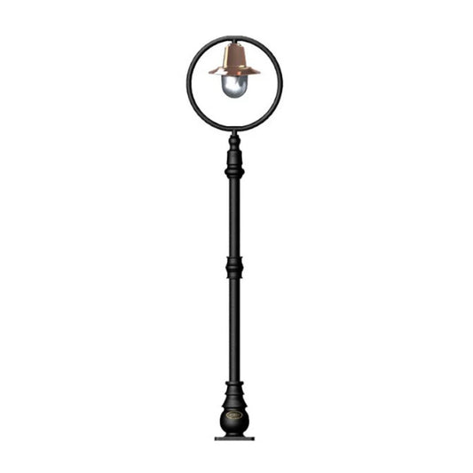 Classic railway style lamp post in cast iron and steel 1.49m