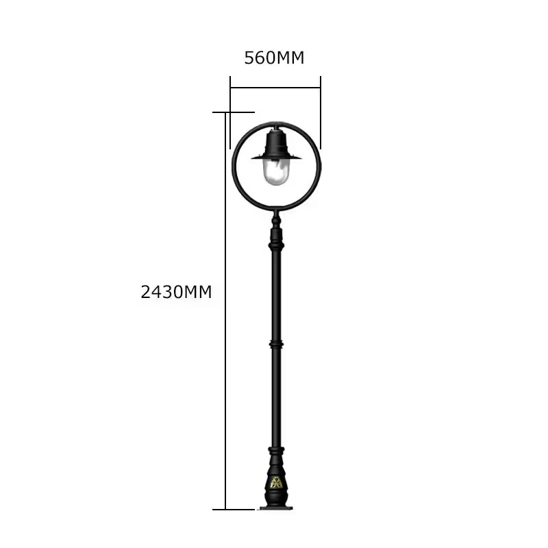 Classic Railway Style Lamp Post In Cast Iron And Steel 2.43M