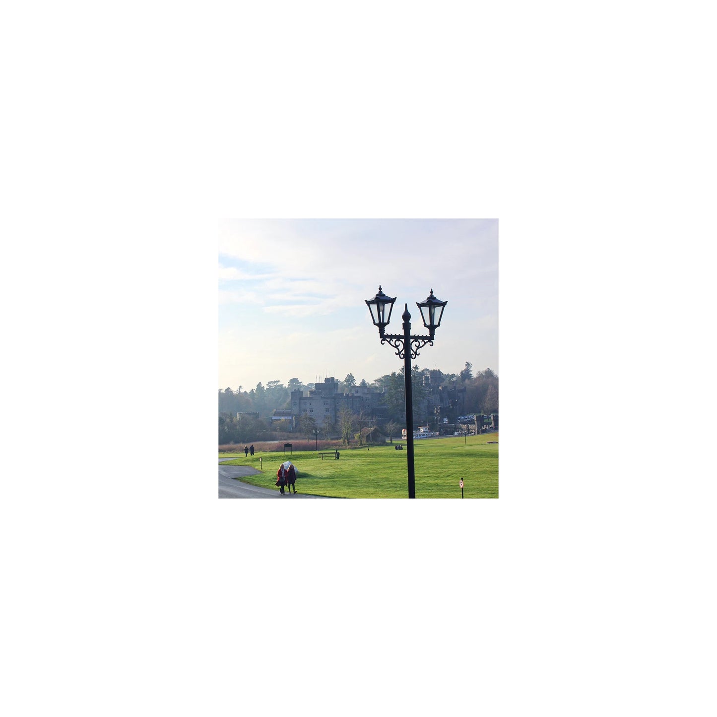 Victorian style large double headed lamp post 3.3m