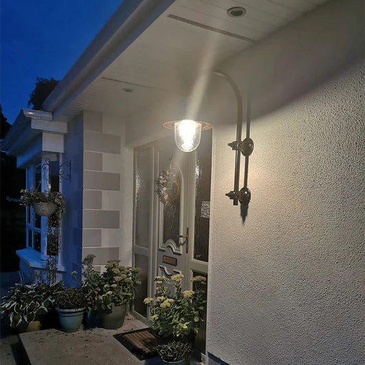 Vintage tear drop wall light in galvanised steel 0.91m