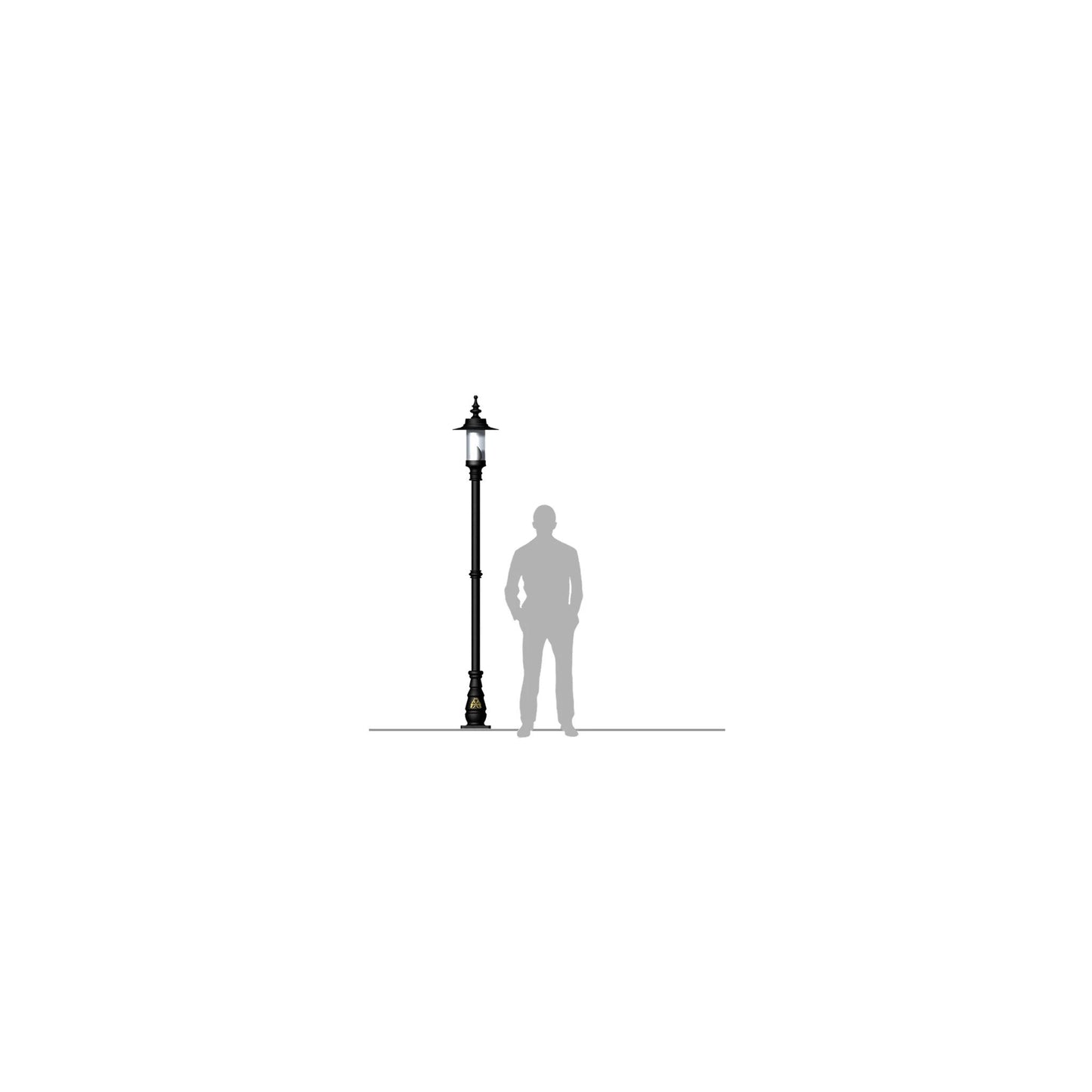 Georgian style lamp post in cast iron and steel 2.55m