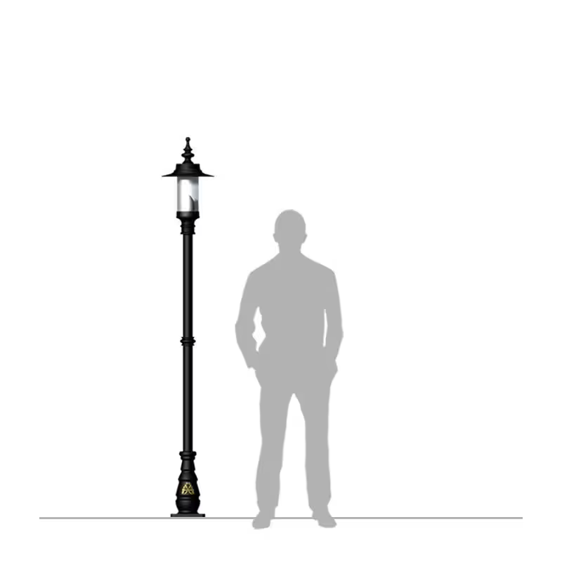 Georgian Style Lamp Post In Cast Iron And Steel 2.21M