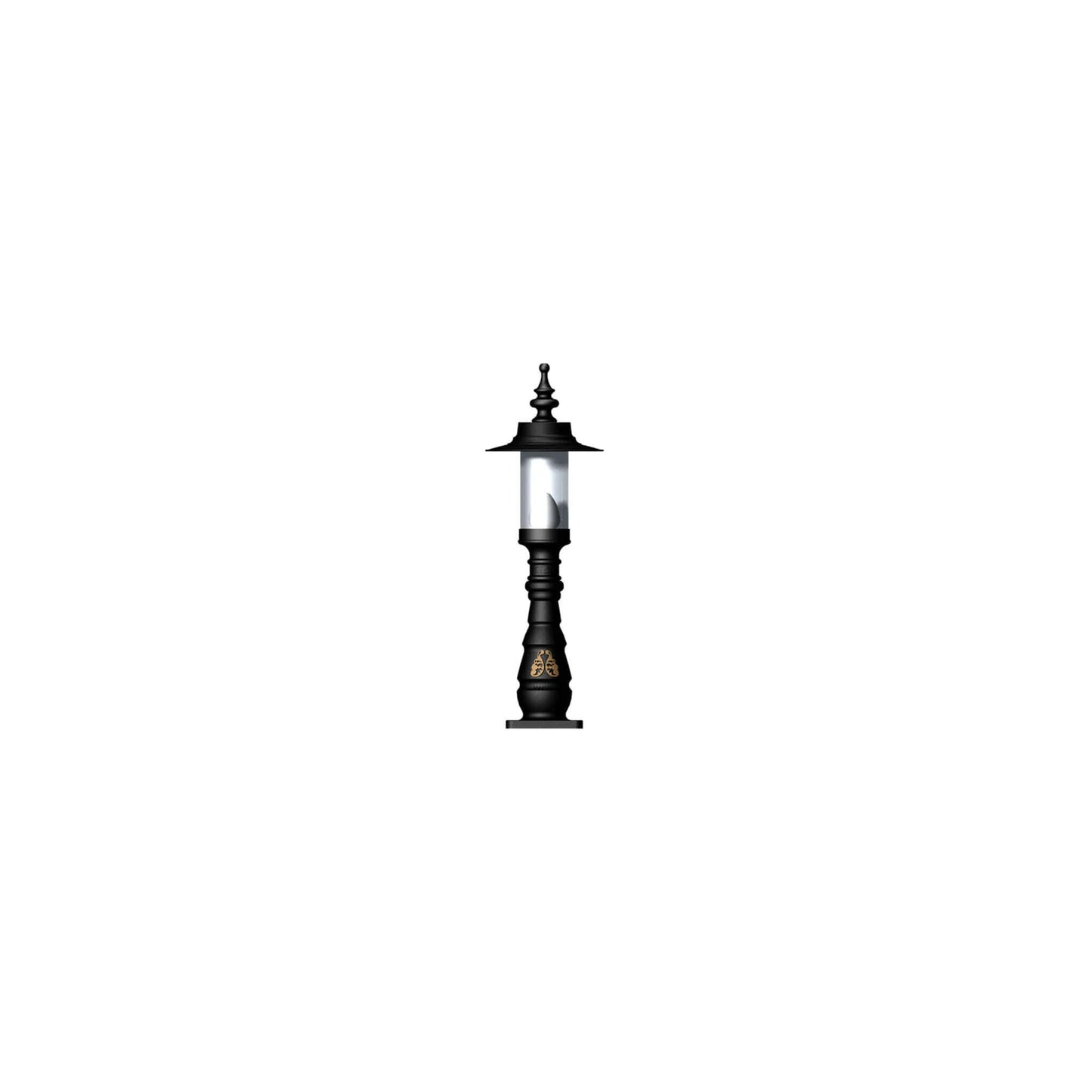 Georgian style pedestal light in cast iron and steel 0.98m
