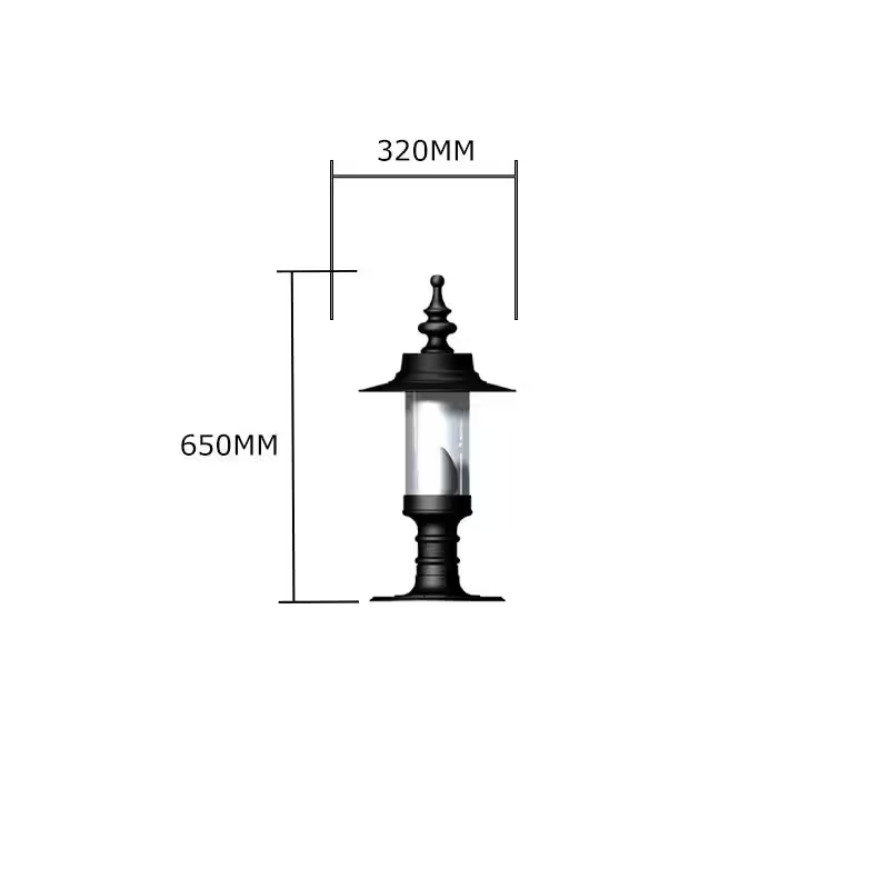 Georgian Style Pier Light For Flat Piers 0.65M