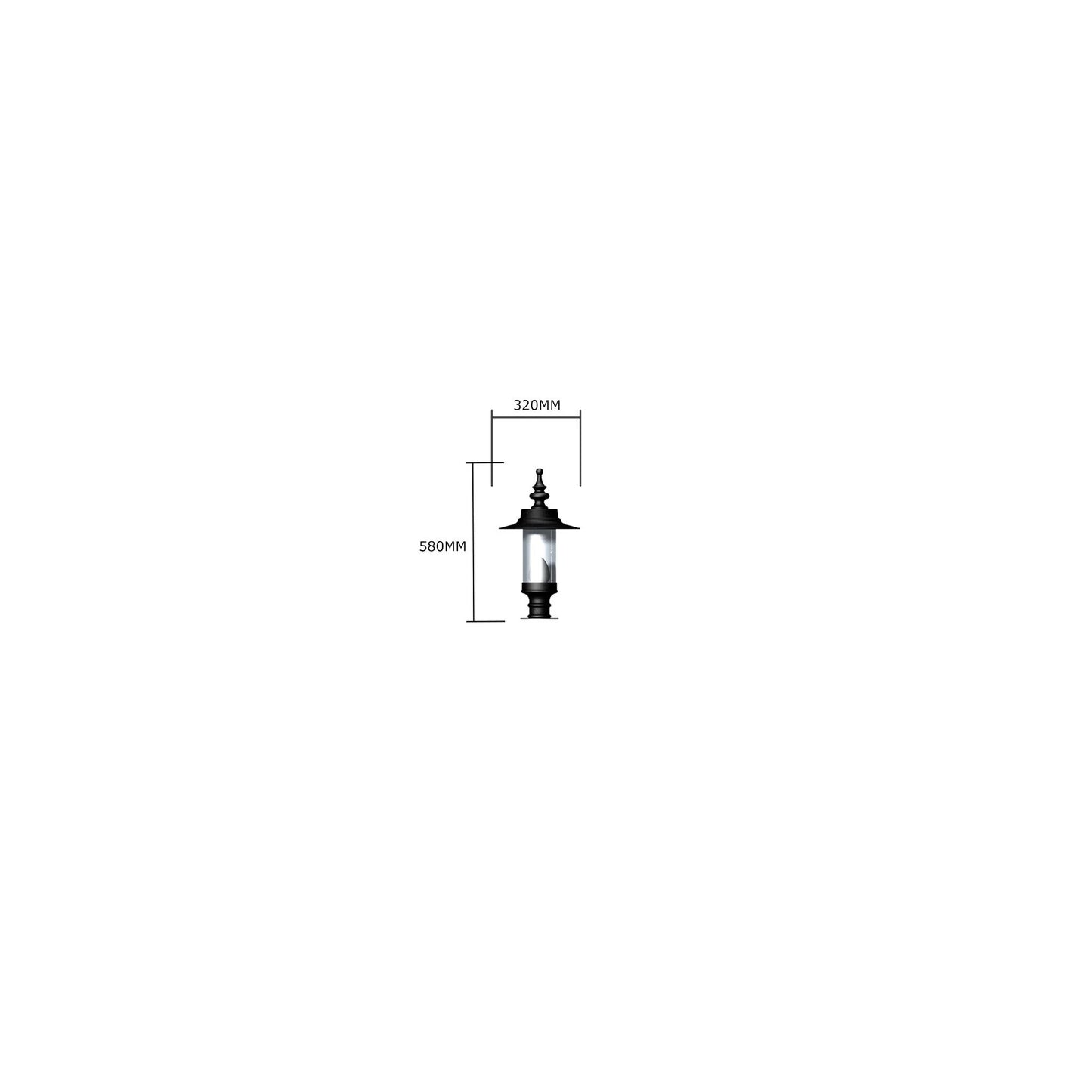 Georgian style pier light in cast iron and steel 0.58m