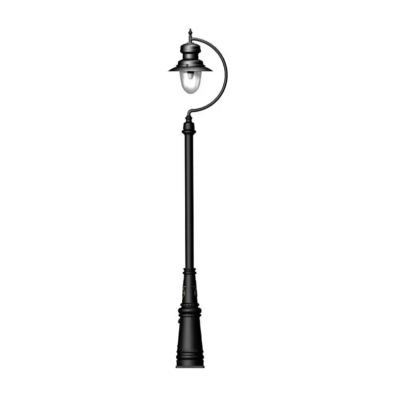 Vintage Tear Drop Lamp Post In Cast Iron And Steel 3.7M